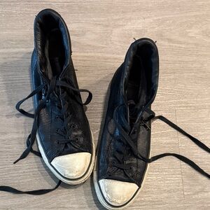 John Varvatos converse Classic Black and White High-Top Sneakers